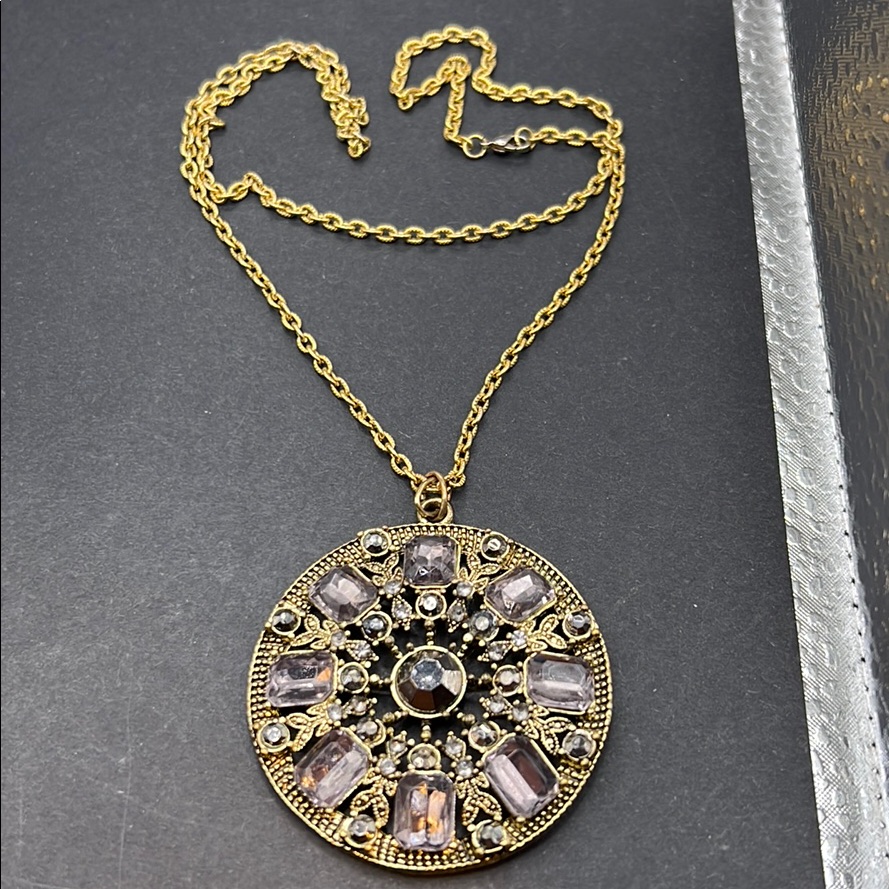 Vintage Nina Ricci Purple Rhinestone Necklace